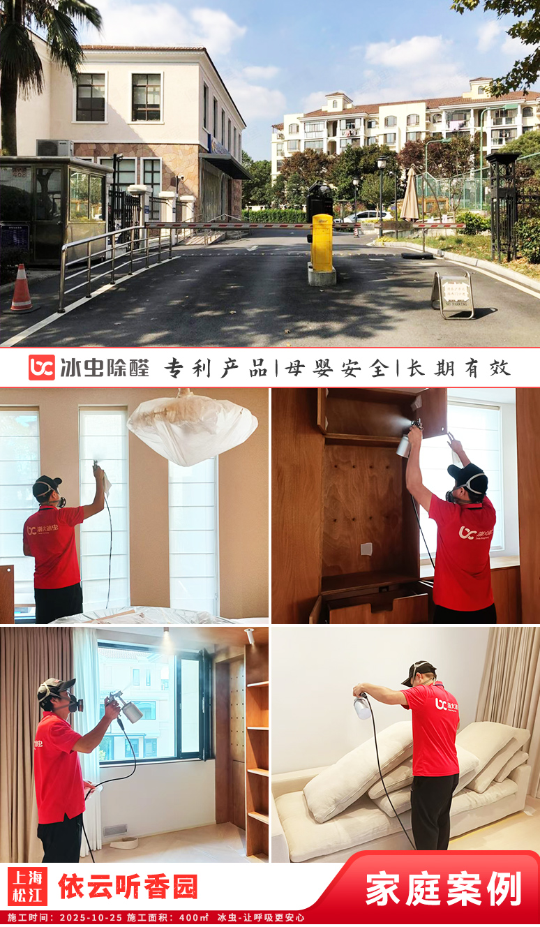 冰虫别墅除甲醛案例-上海松江区-依云听香园
