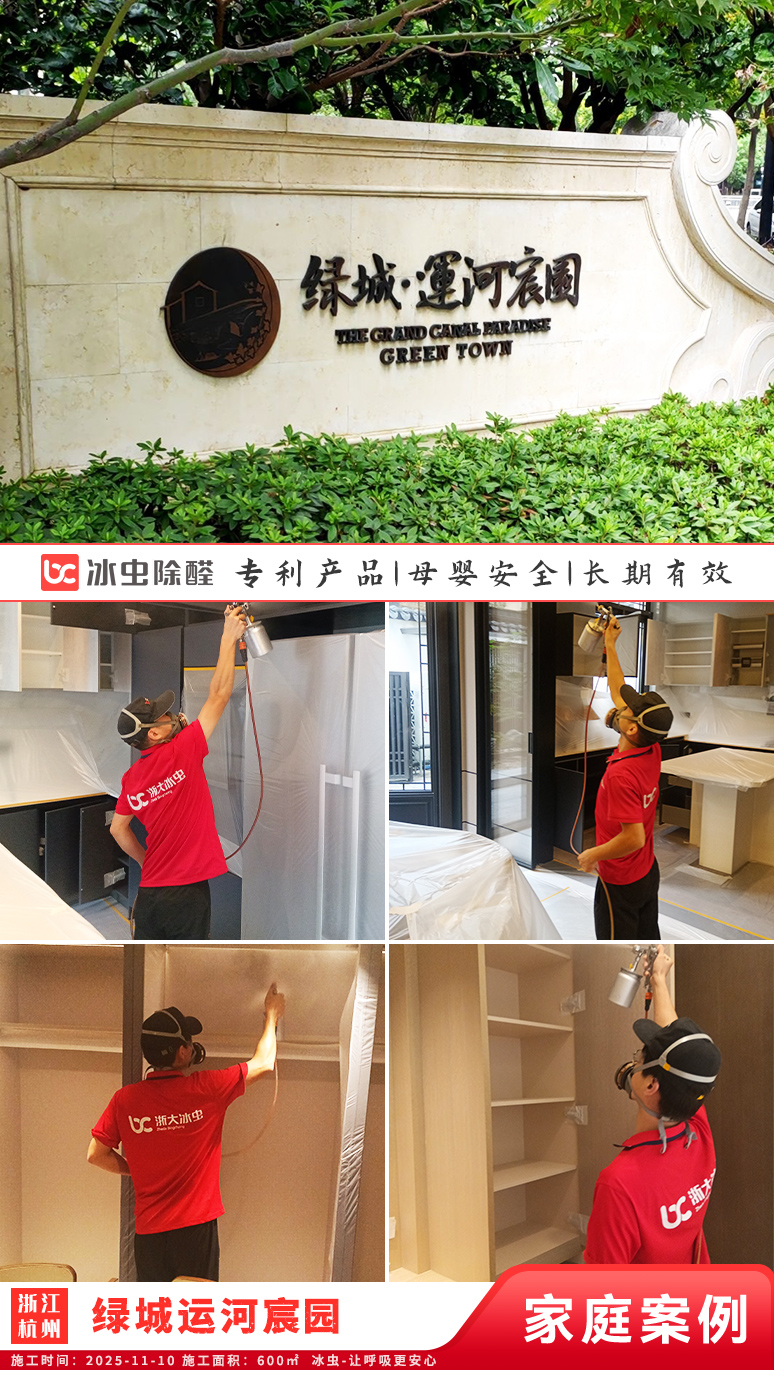 冰虫新房除甲醛案例-浙江杭州拱墅区-绿城运河宸园 
